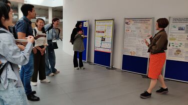 MRG PGR Conference 2025 - best poster winner Myra Mufti and MRG Co-Director Dr Lucy Mayblin