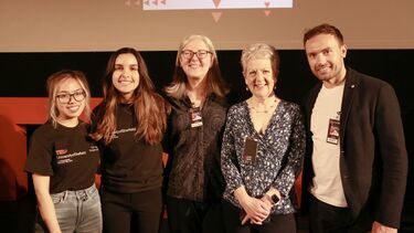 Maria with the TEDx speakers.