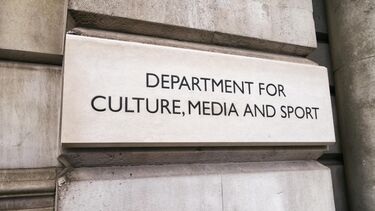 The wall outside the Department for Culture, Media and Sport, with the name written on a stone