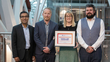 Ryan Bramley collecting his award