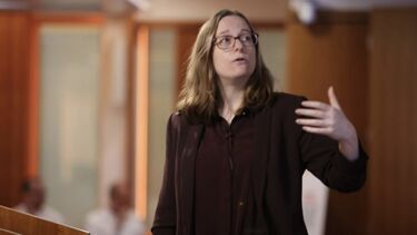  Dr Emily Whitehouse delivering her presentation in the LPM auditorium 