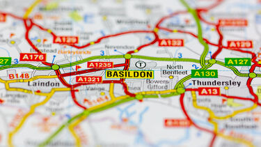 Basildon located on a map.