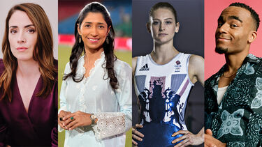 A composite image showing side-by-side shots of Lucy Prebble, Urooj Mumtaz Khan, Bryony Page and Munya Chawawa