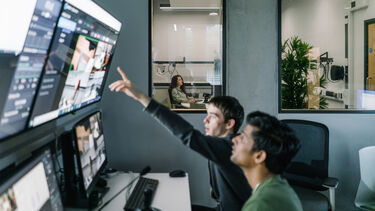 Students using the data lab