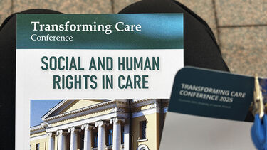 Image shows Transforming Care Conference programme front cover