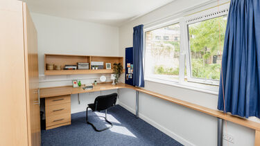 The desk and study area in an adapted room at Ranmoor & Endcliffe