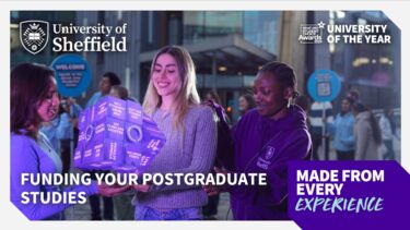  A screengrab of a presentation titled "Funding your postgraduate studies." 