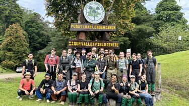 Photo of Biosciences students on their field course in Borneo