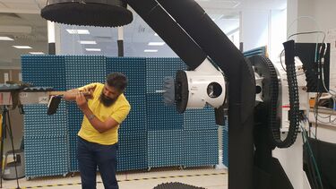 A PhD student is working in a lab