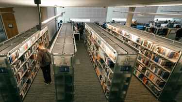 Bookshelves in the Information Commons