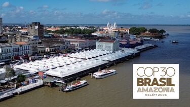 City of Belem, Brazil, with the COP30 logo on top