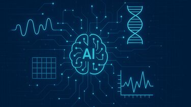 A visual representation of AI learning from different kinds of data