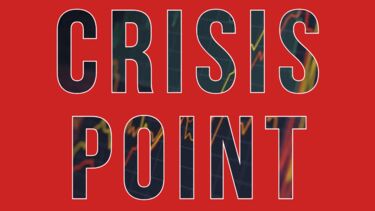 red tile with crisis point in bold black letters, speri presents in top left corner, university of sheffield logo in top right corner