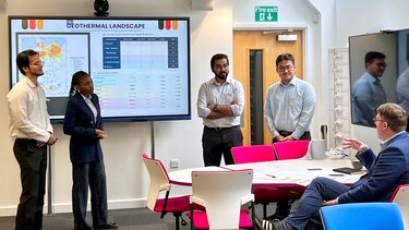 A group of MBA students presenting