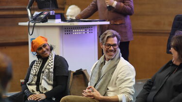 The panel smile at the Drag and the Law event