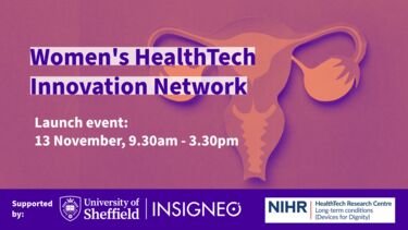 Insigneo event graphic - Womens HealthTech Innovation Network Launch Event 12 November, 9.30am - 3.30pm 