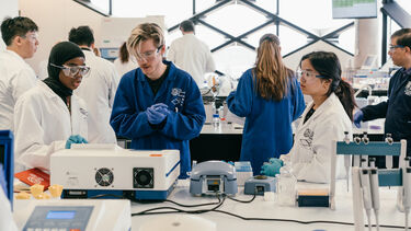 Chemical Engineering students in the lab