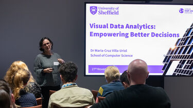 Speaker at showcase event