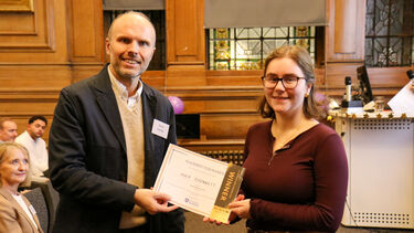 Placement Year Awards 2025 winner Thea Johonnett with David Forrest