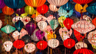 Colourful paper balloons