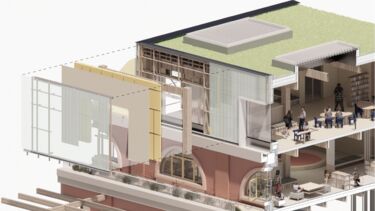 A cross section diagram of a multi storey building