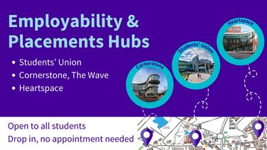 Employability & Placements Hub map - SU, Cornerstone and Heartspace