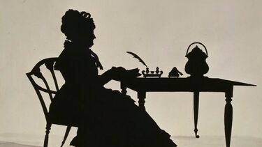 Hannah More by Augustin Edouart, cut black paper with wash