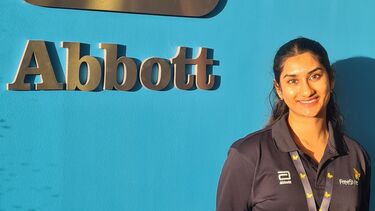 Biomedical Engineering graduate at work at Abbott Diabetes Care