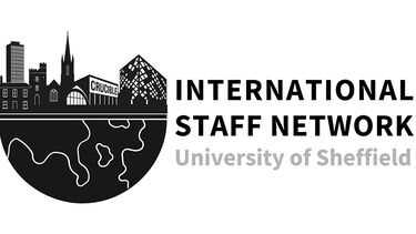 International Staff Network text with image of buildings