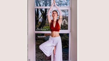 Yoga pose by women 