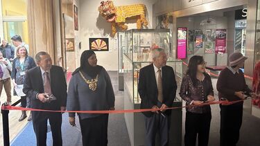 Ribbon cutting at the exhibition 