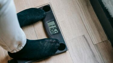 Person standing on scales