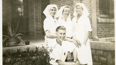 Mary Gell with nurses