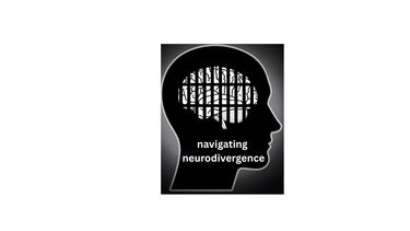 Graphic illustration showing silhouette of a head and brain 