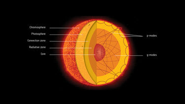 A diagram of the interior of the sun
