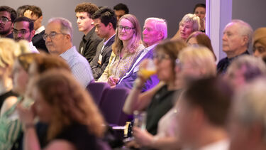 A smiling audience 