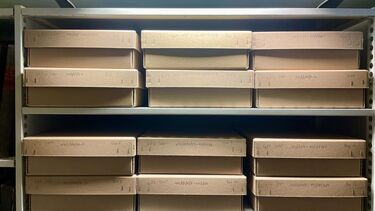 A selection of archive boxes from the SCHA collection