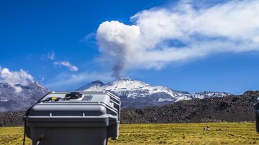 VolcanoTech's equipment being used at Sabancaya, an active volcano in the Andes of southern Peru.