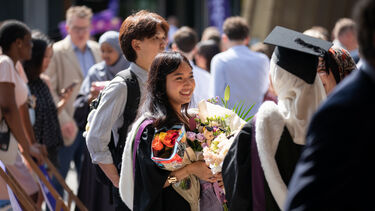 graduation crowd scene