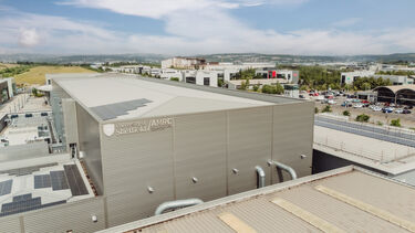 The COMPASS building seen from the air