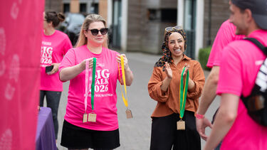 Abtisam Mohamed, the Labour MP for Sheffield Central, handing out medals