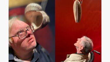 Figure: Ben and Andrew from The Professors explore an exhibit on a trip to the Turner Prize show in Bradford. 