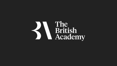 The white on black logo for the British Academy
