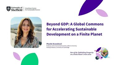 An image of Professor Phoebe Koundouri for her lecture Beyond GDP
