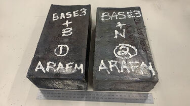 2 cuboid ingots labelled ARAFM