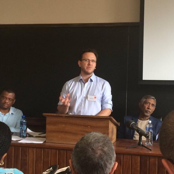 Profile picture of Image of History's Simon Stevens at a conference