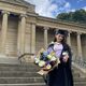 May Than Thar Cho outside Weston Park Museum on graduation day.