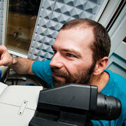 Dr Nic Mullin uses an atomic force microscope.