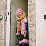 Hayley Reid stood at her front door.