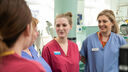 Dental school students learning. 